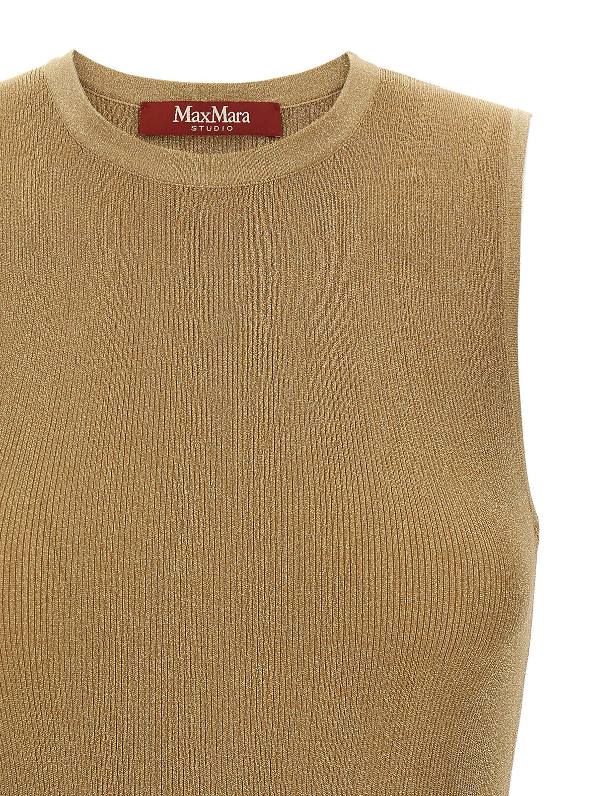 Max Mara Gold Polyamid Ärmelloses T-Shirt