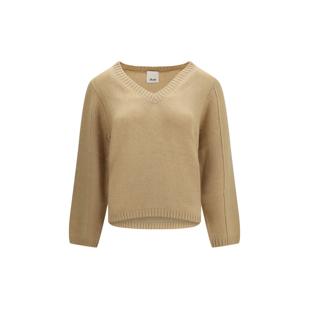 Allude beigefarbener Kaschmirpullover