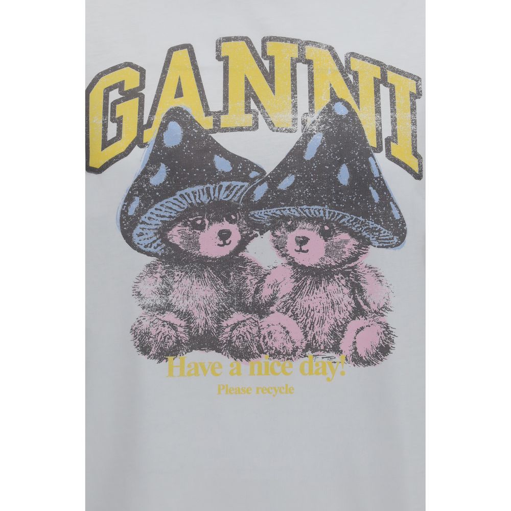 Ganni Weißes Baumwoll-T-Shirt