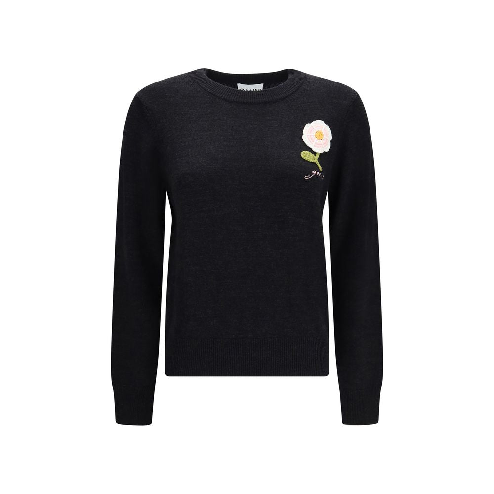 Ganni Schwarzes Woll-Oves-Aries-Sweatshirt