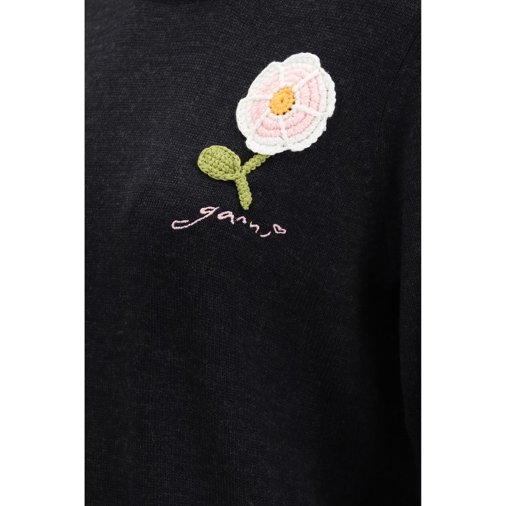 Ganni Schwarzes Woll-Oves-Aries-Sweatshirt