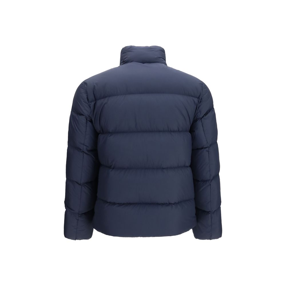 Woolrich Blaue Gänsedaunenjacke in voller Länge