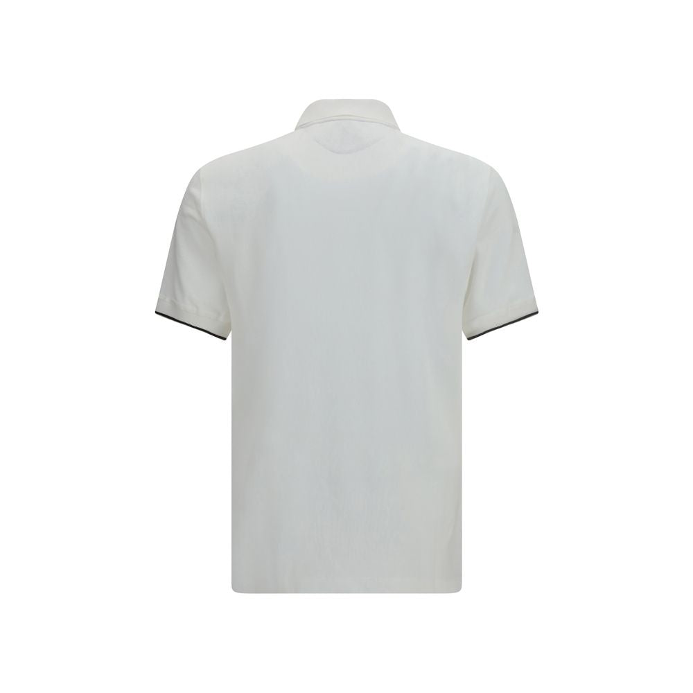 Brunello Cucinelli Weißes Baumwoll-Polohemd