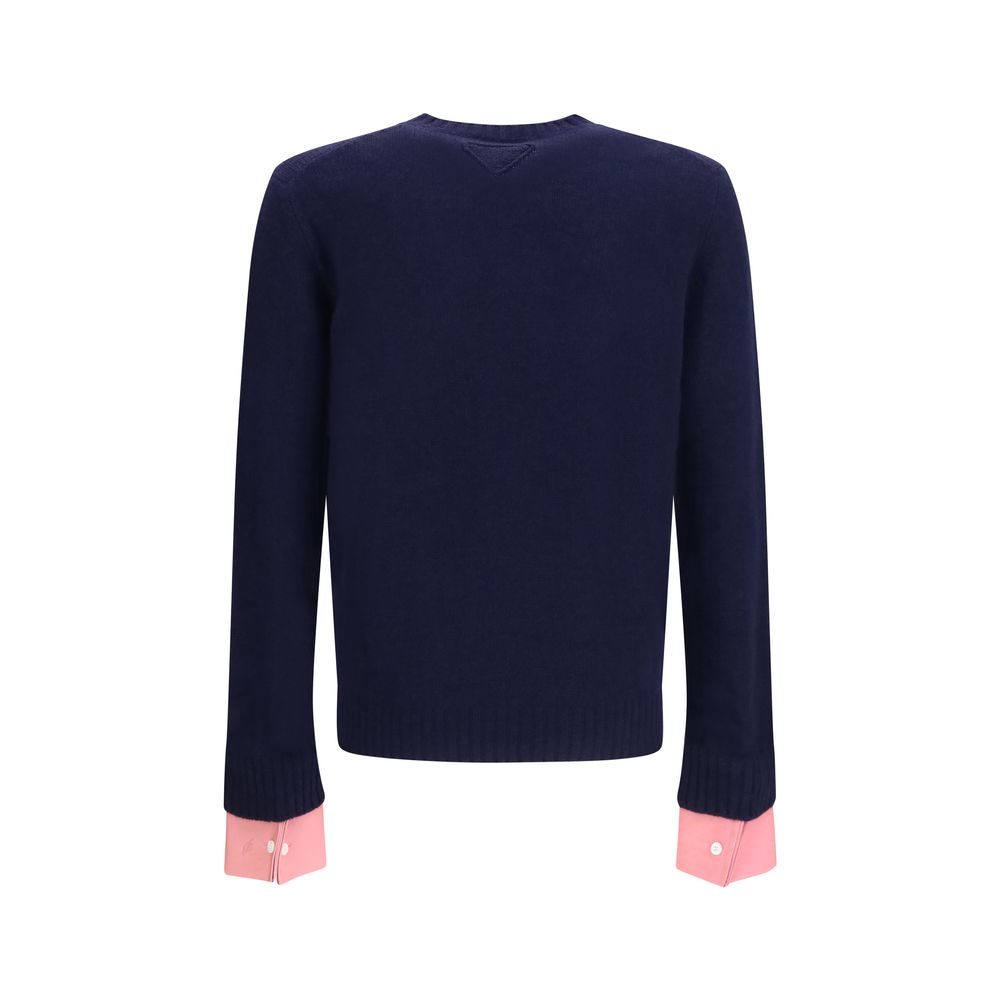 Prada Sweatshirt aus blauer Wolle mit Arie-Muster