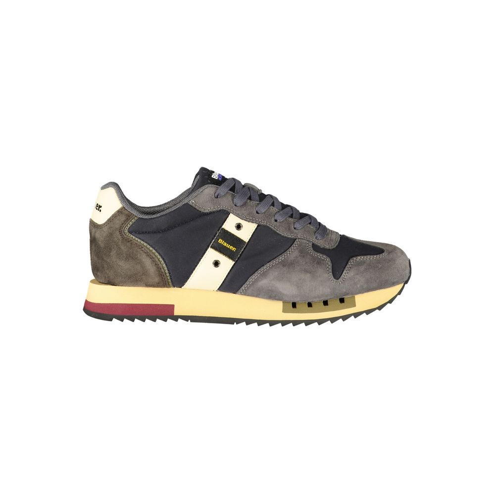 Blauer Blue Leather Herren Sneaker