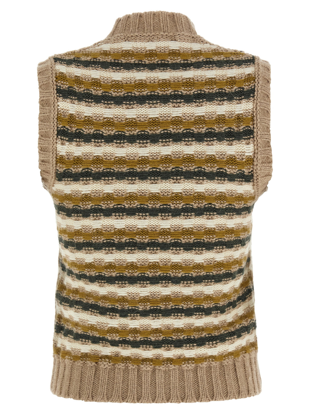 Marni Ärmellose Jacke aus beiger Wolle