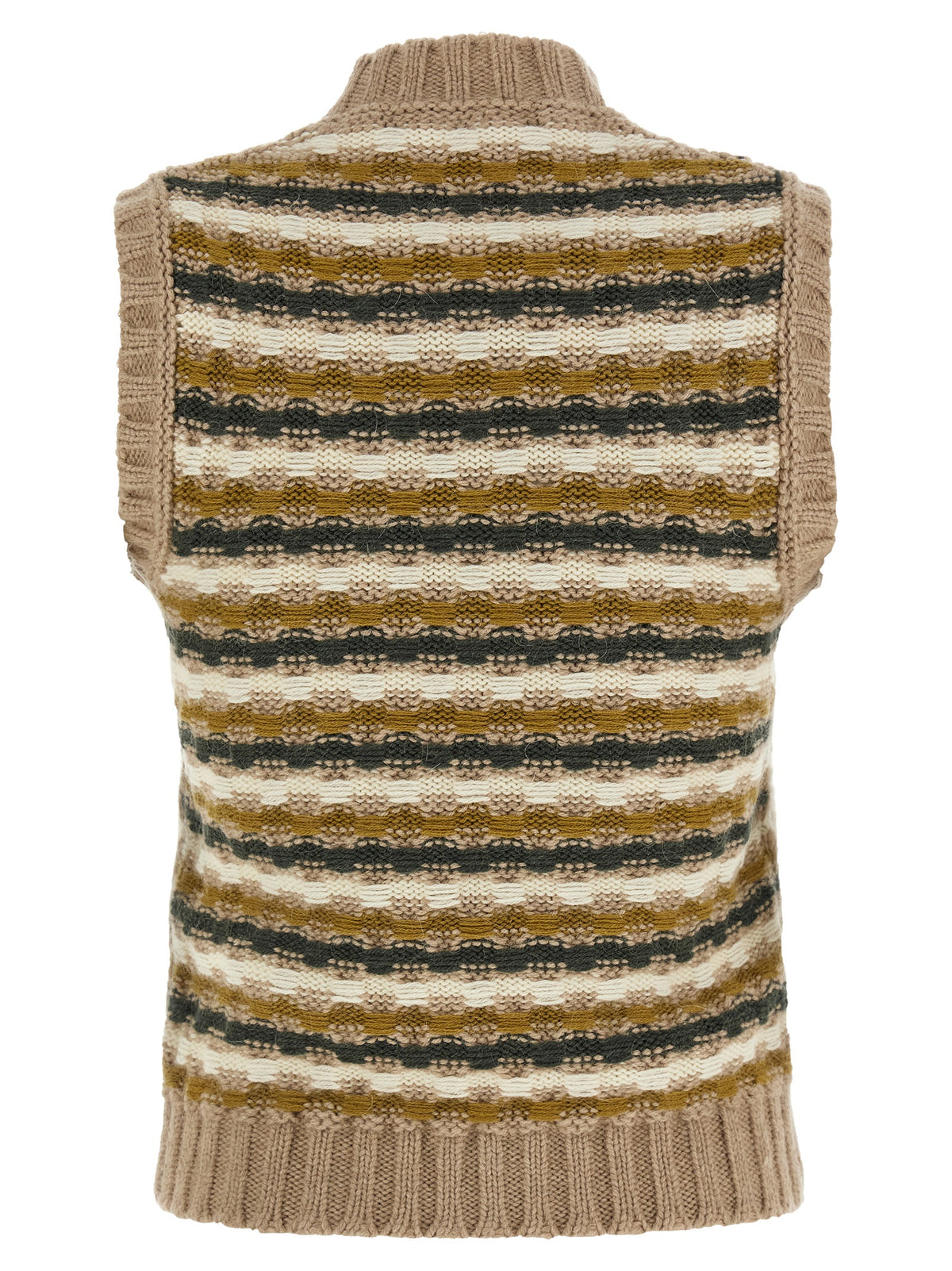 Marni Ärmellose Jacke aus beiger Wolle