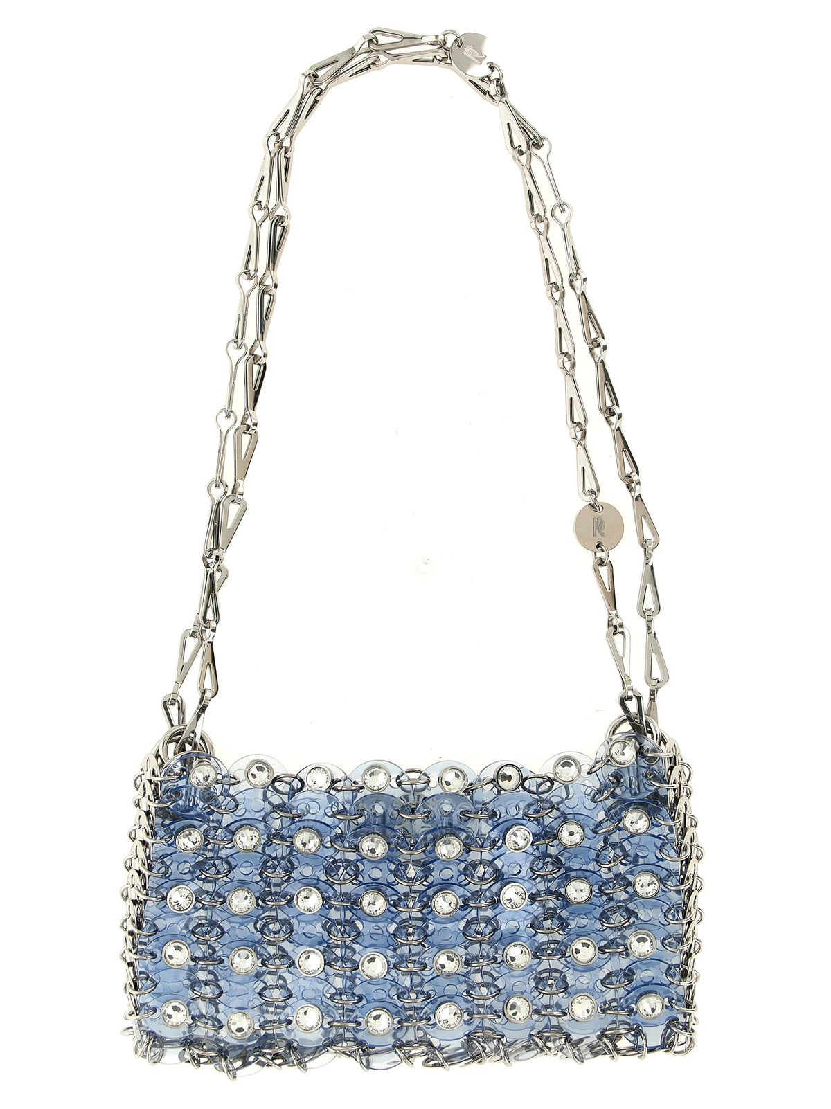 Paco Rabanne blaue Harz-Umhängetasche