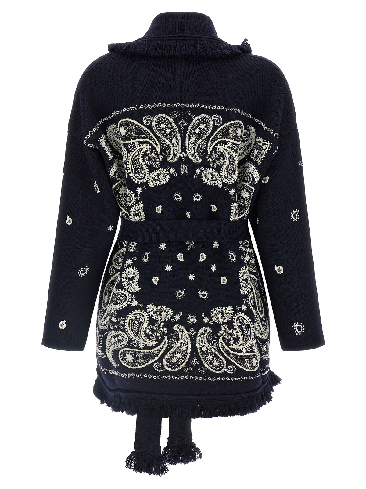 Alanui Cardigan aus blauer Schurwolle