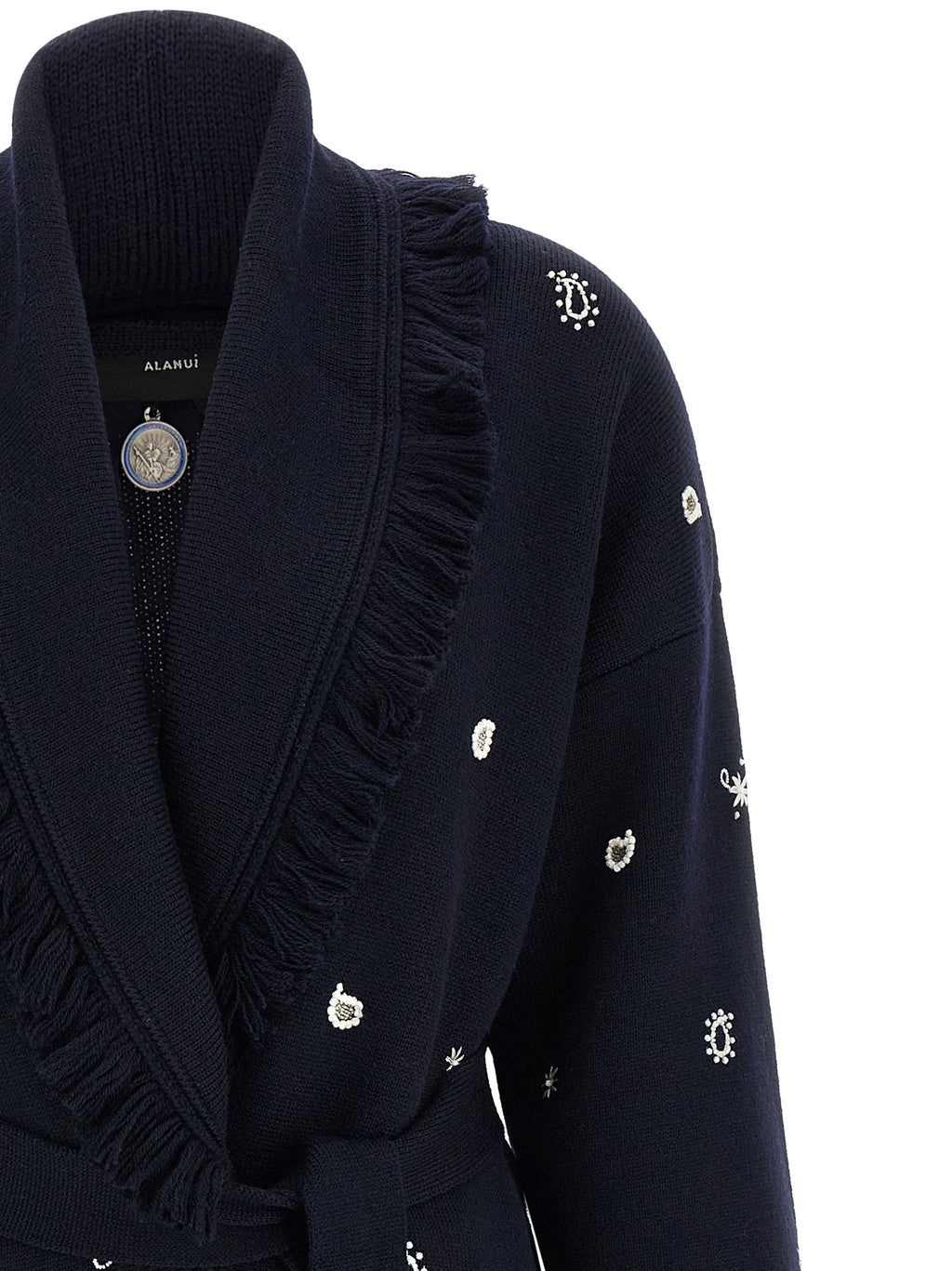 Alanui Cardigan aus blauer Schurwolle