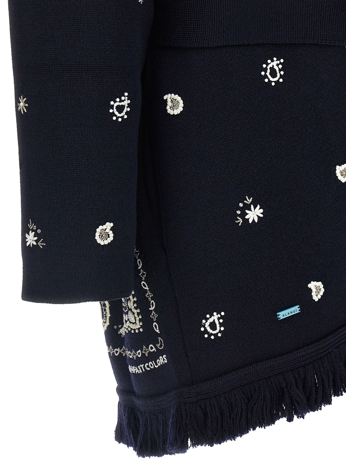 Alanui Cardigan aus blauer Schurwolle