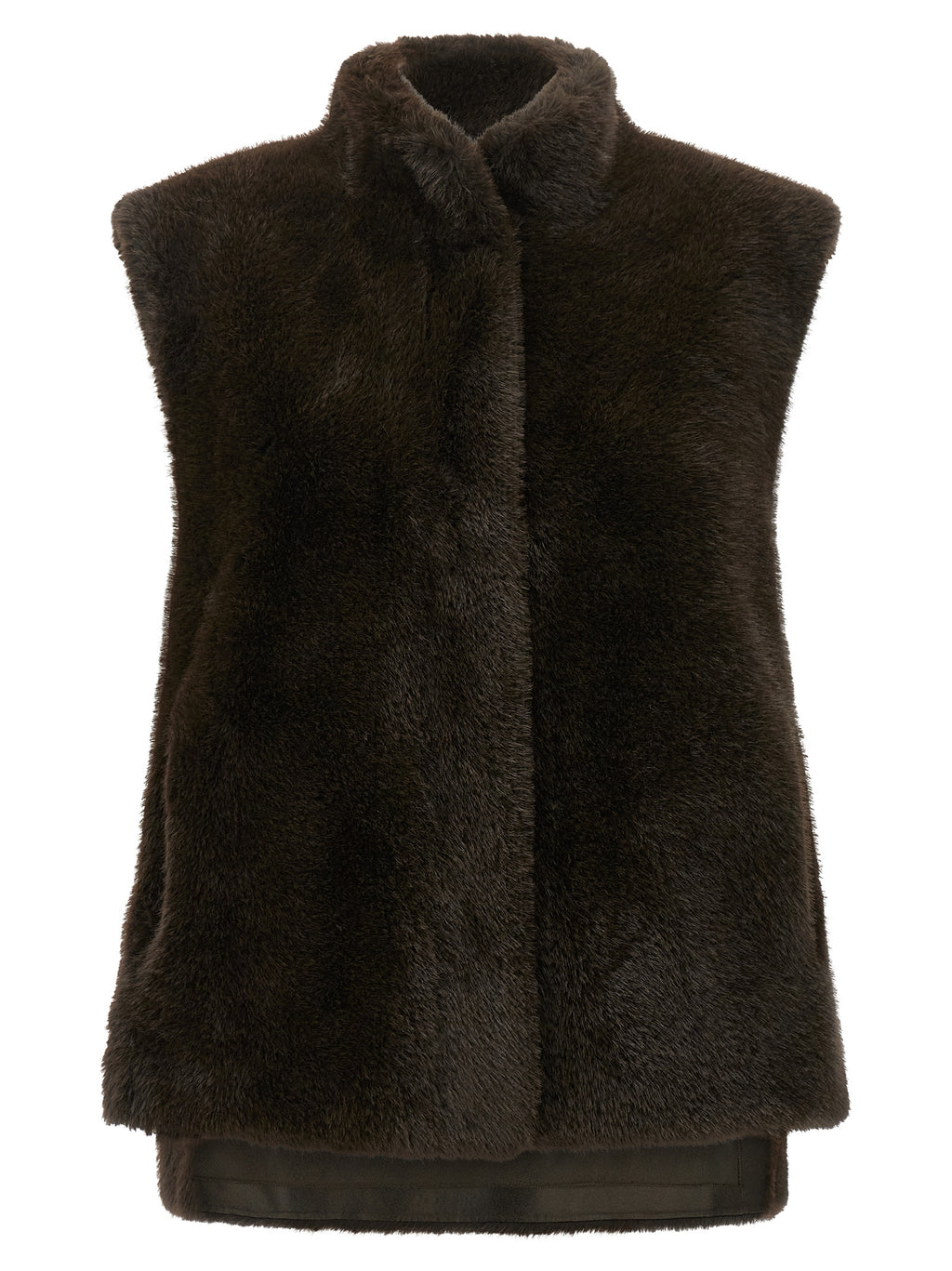 LOU ANDREA Brown Polyamide Sleeveless Jacket