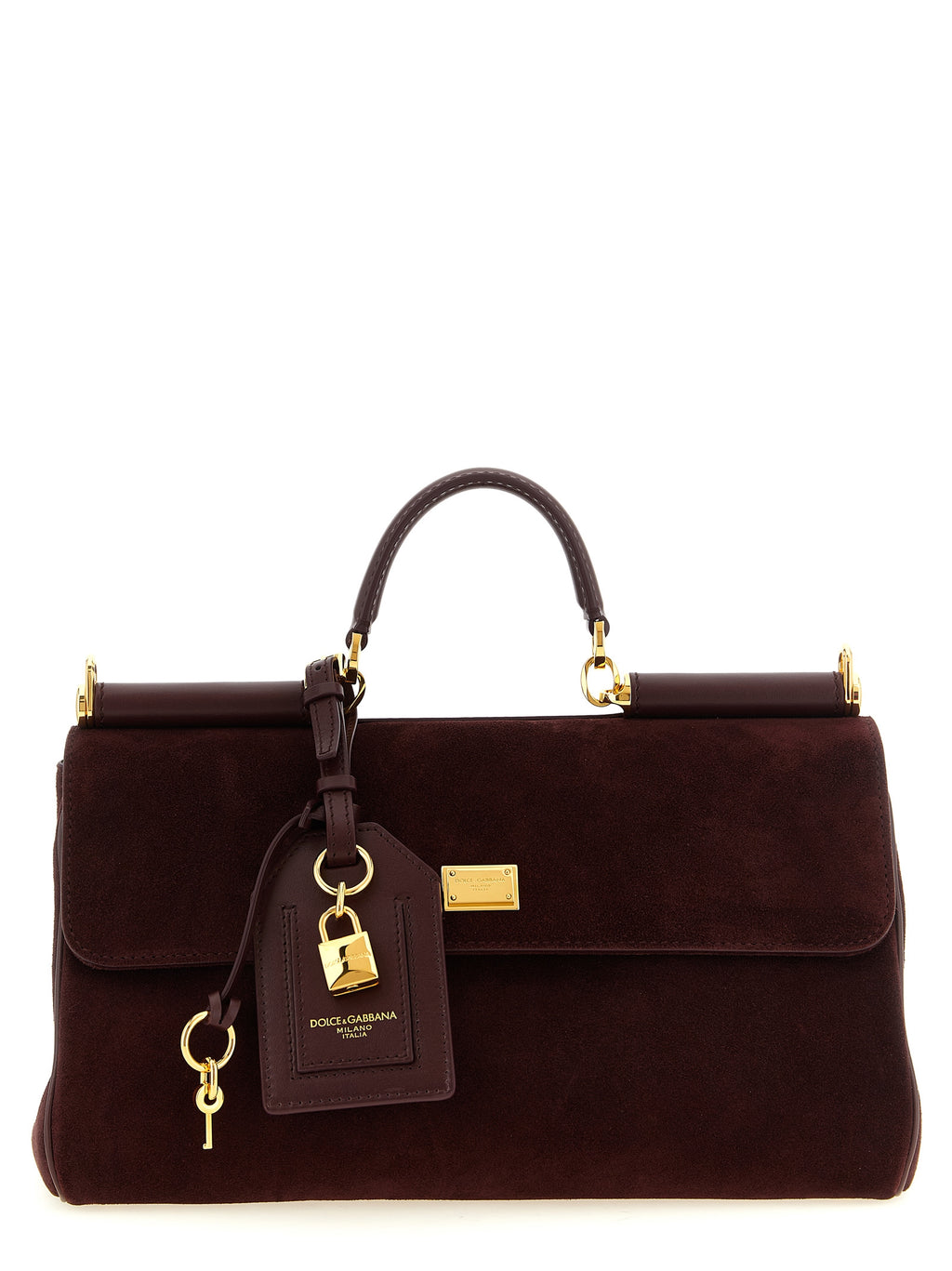 Dolce & Gabbana Handtasche aus bordeauxfarbenem Kalbsleder