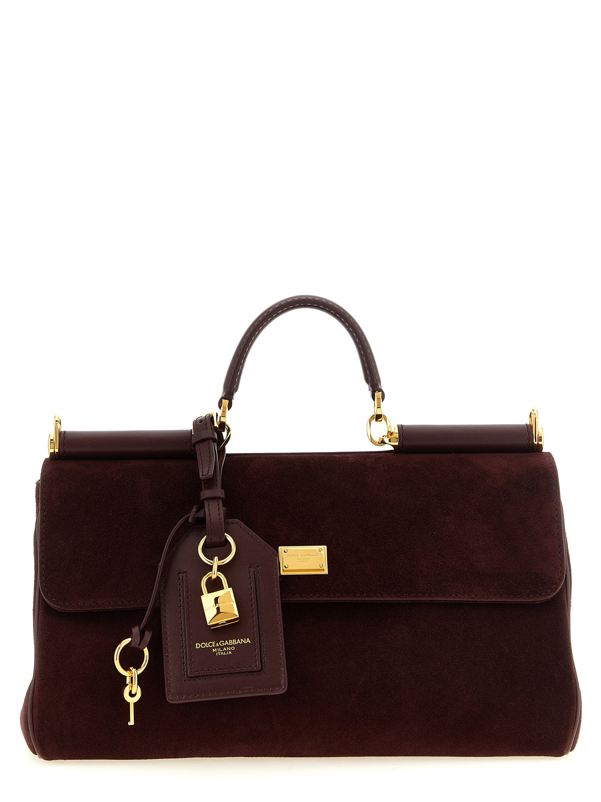 Dolce & Gabbana Handtasche aus bordeauxfarbenem Kalbsleder
