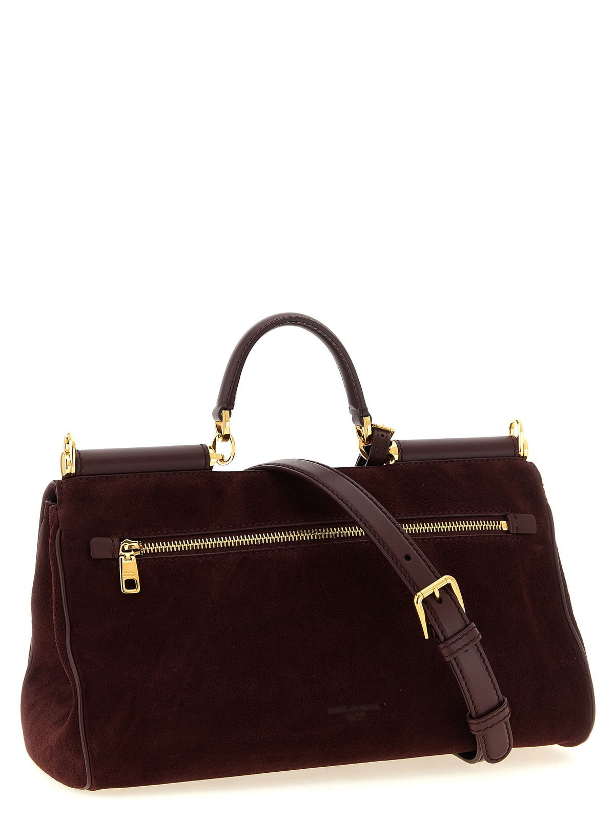 Dolce & Gabbana Handtasche aus bordeauxfarbenem Kalbsleder