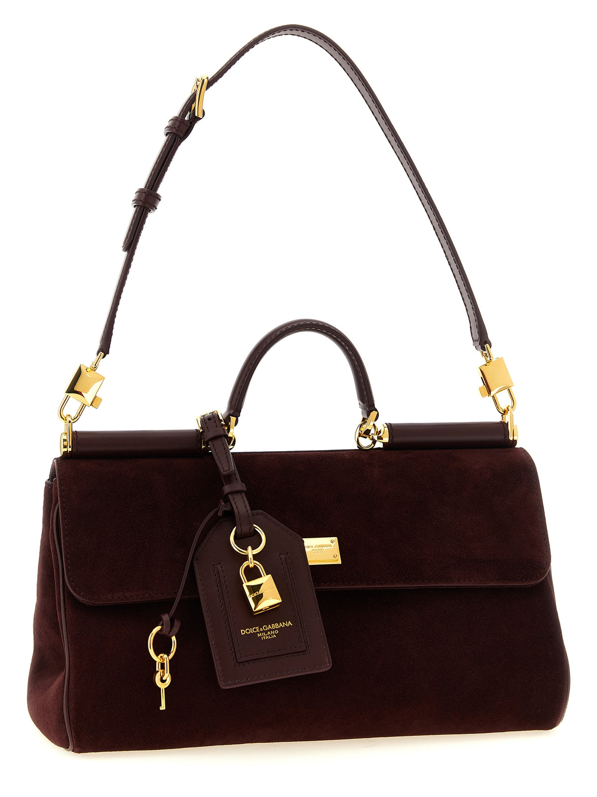 Dolce & Gabbana Handtasche aus bordeauxfarbenem Kalbsleder