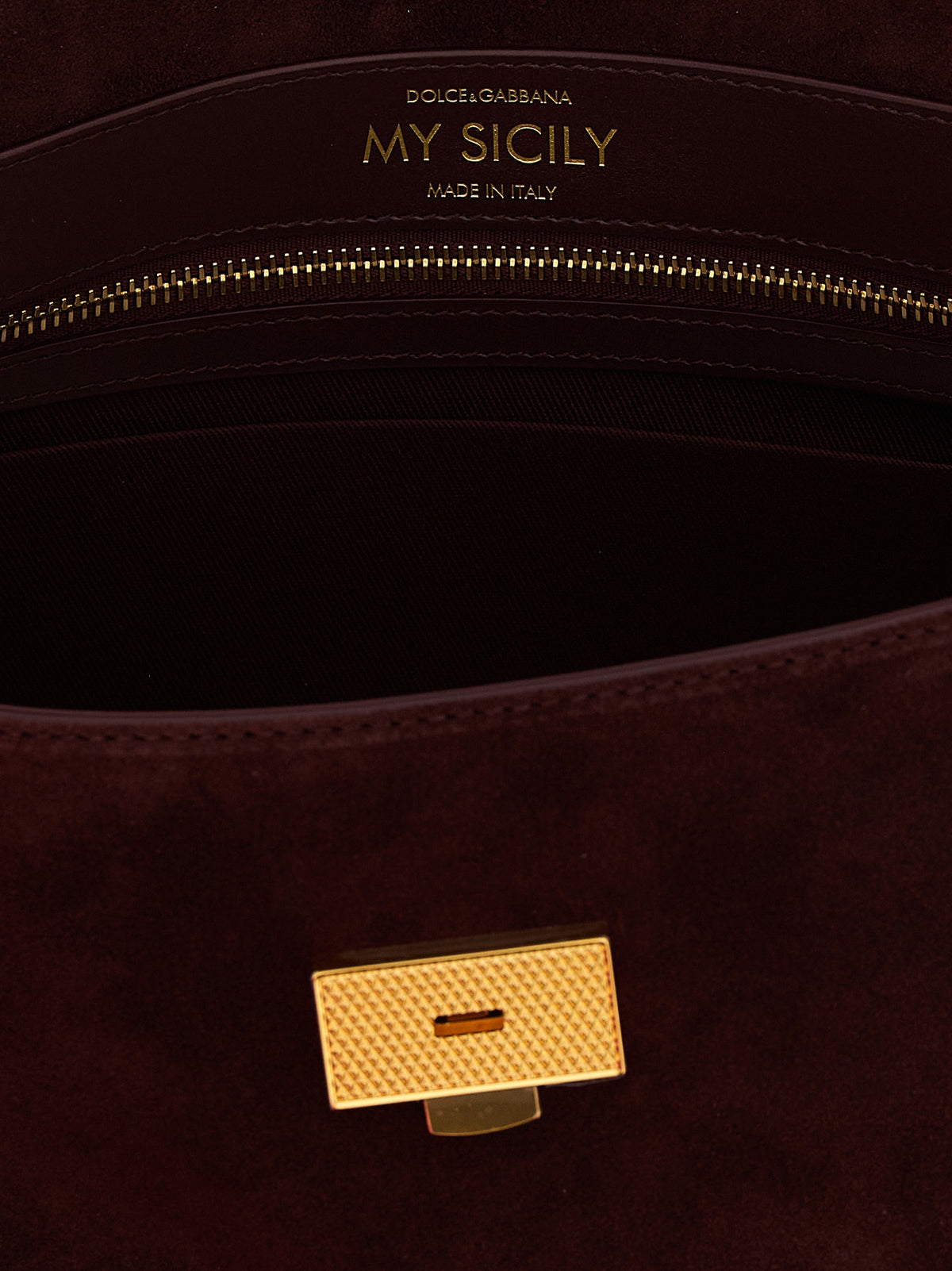 Dolce & Gabbana Handtasche aus bordeauxfarbenem Kalbsleder