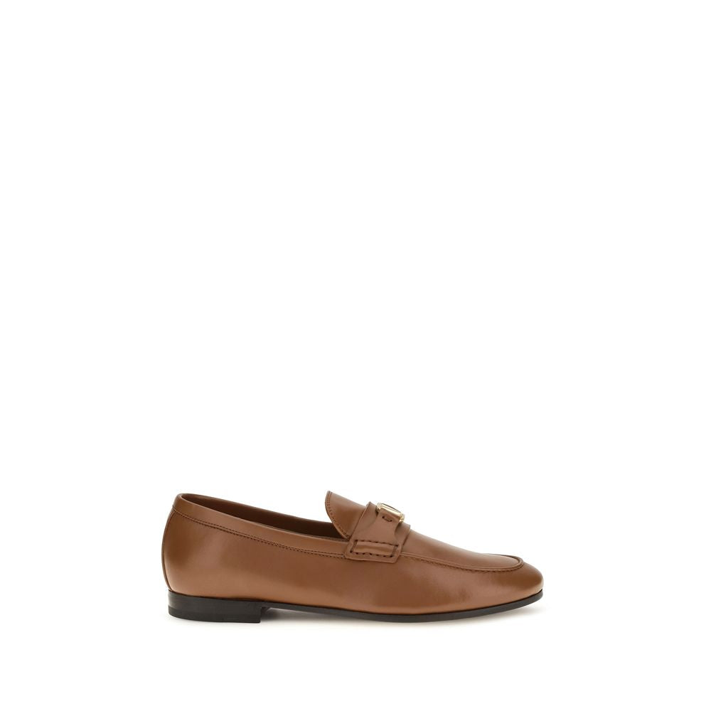 Valentino Garavani Braune Kalbsleder Bos Taurus Slipper