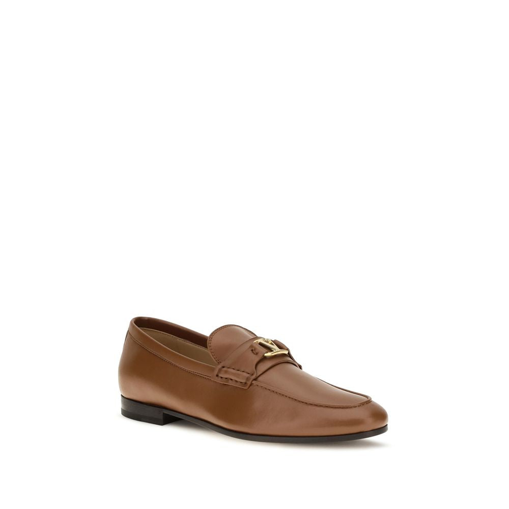 Valentino Garavani Braune Kalbsleder Bos Taurus Slipper
