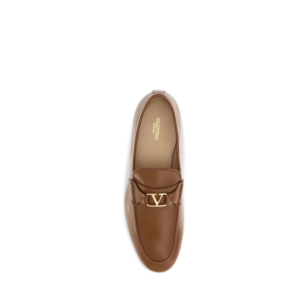 Valentino Garavani Braune Kalbsleder Bos Taurus Slipper