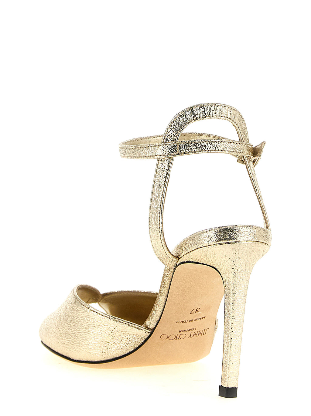 Jimmy Choo Goldene Ziegenleder Stiletto-Sandalen