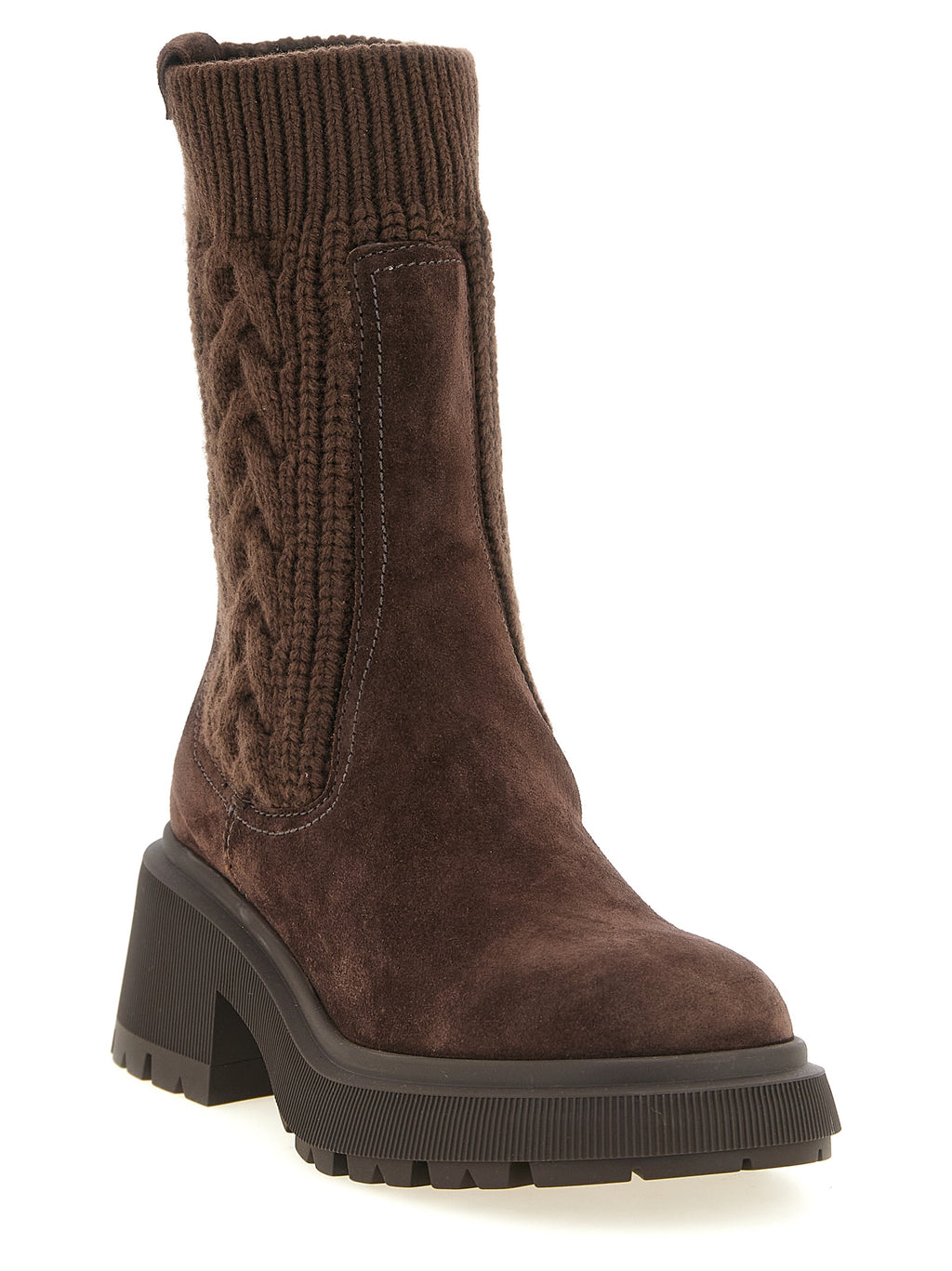 Jimmy Choo Braune Lammleder-Stiefeletten