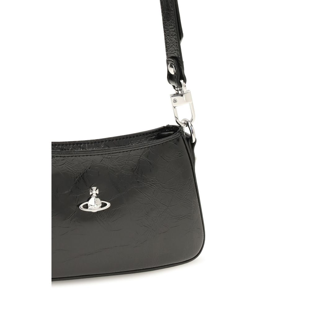 Vivienne Westwood Schultertasche aus schwarzem Kalbsleder Bos Taurus