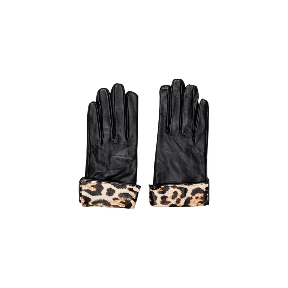 Pieces Schwarze Lederhandschuhe
