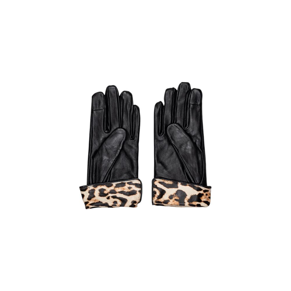 Pieces Schwarze Lederhandschuhe