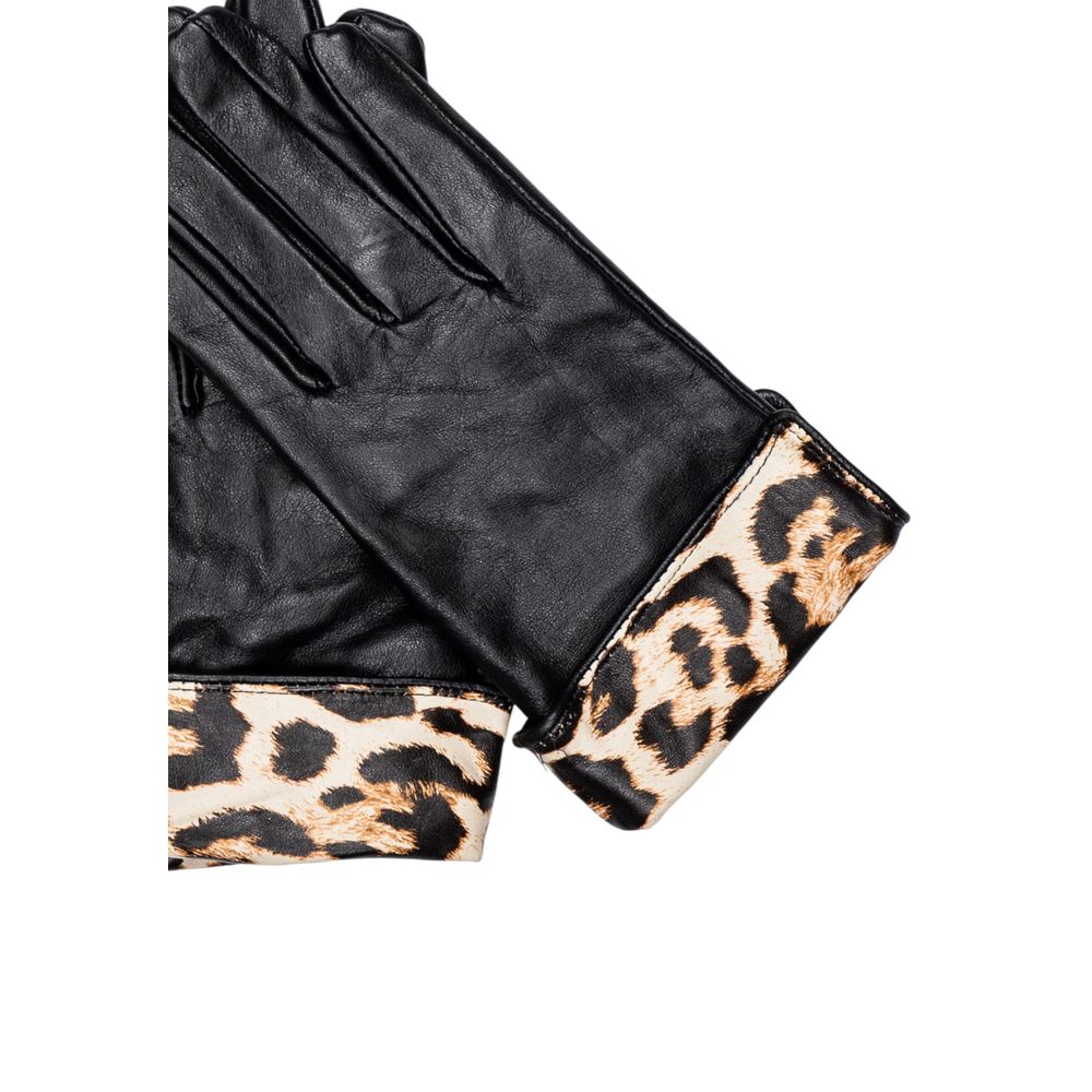 Pieces Schwarze Lederhandschuhe