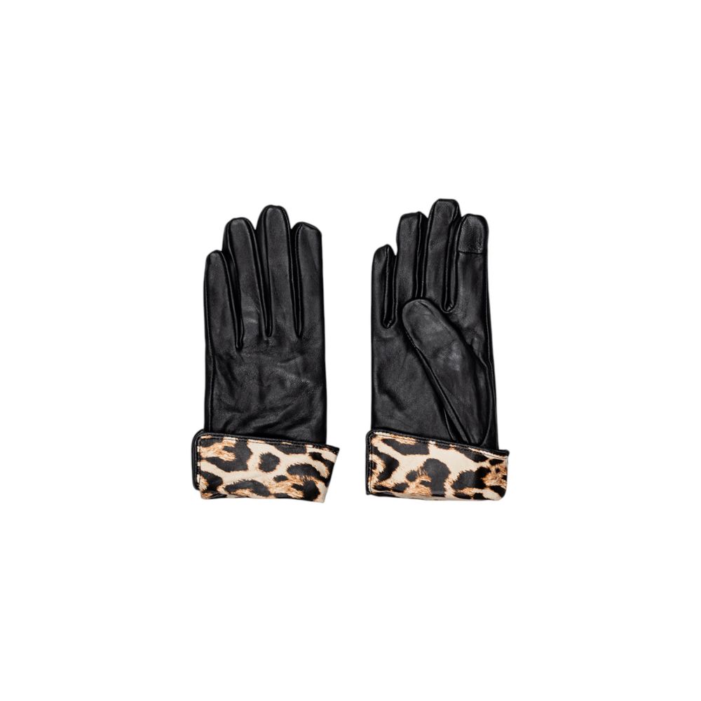 Pieces Schwarze Lederhandschuhe