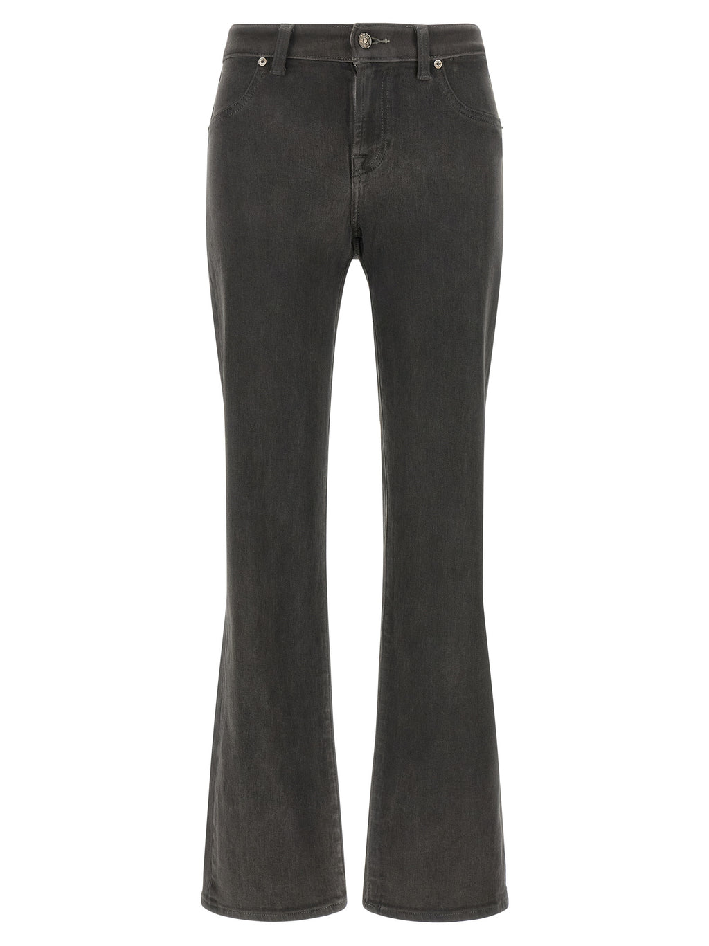 7 For All Mankind Graue Baumwoll-Jeans mit geradem Bein