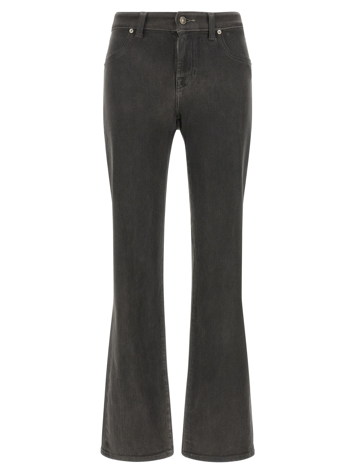 7 For All Mankind Graue Baumwoll-Jeans mit geradem Bein