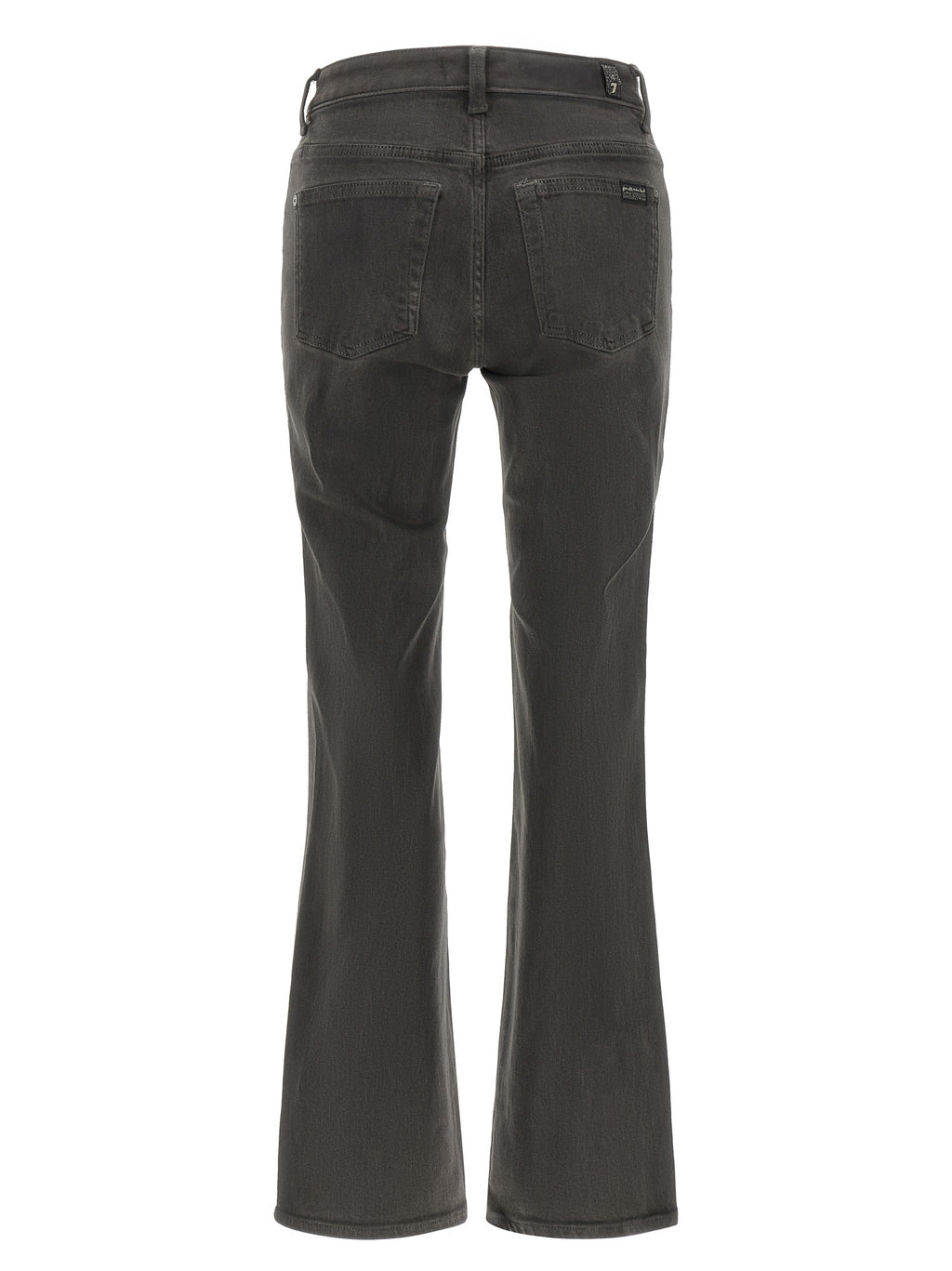 7 For All Mankind Graue Baumwoll-Jeans mit geradem Bein