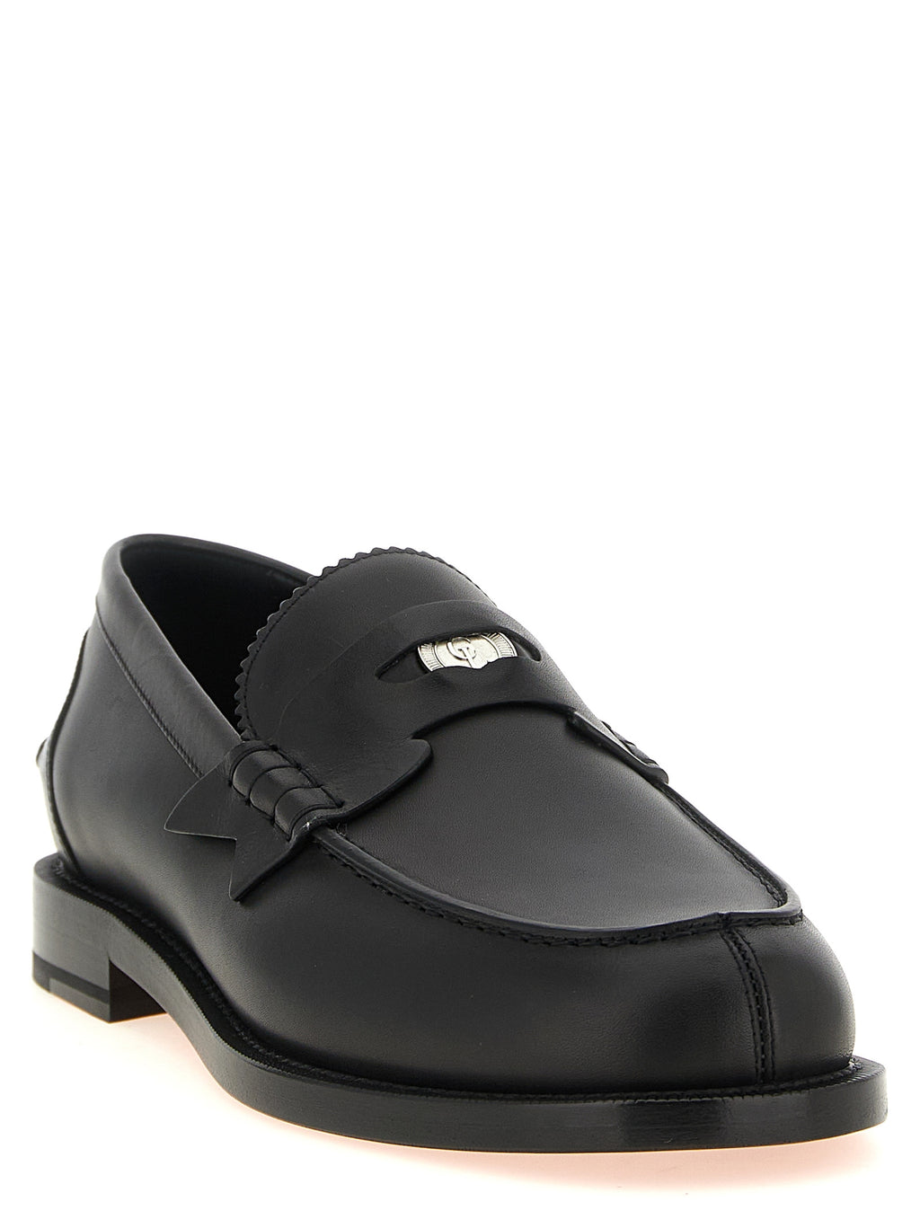 Christian Louboutin Slipper aus schwarzem Kalbsleder