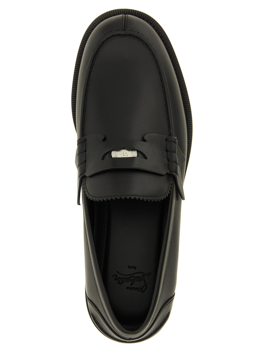 Christian Louboutin Slipper aus schwarzem Kalbsleder