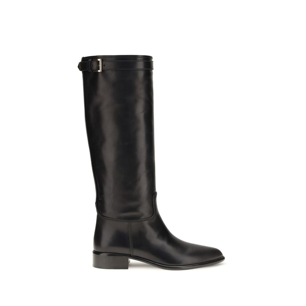 Prada Schwarze Ankle Boots aus Kalbsleder