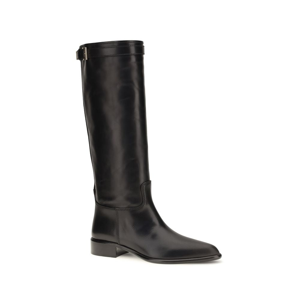 Prada Schwarze Ankle Boots aus Kalbsleder