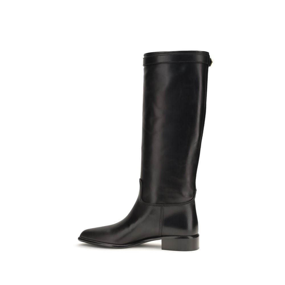 Prada Schwarze Ankle Boots aus Kalbsleder