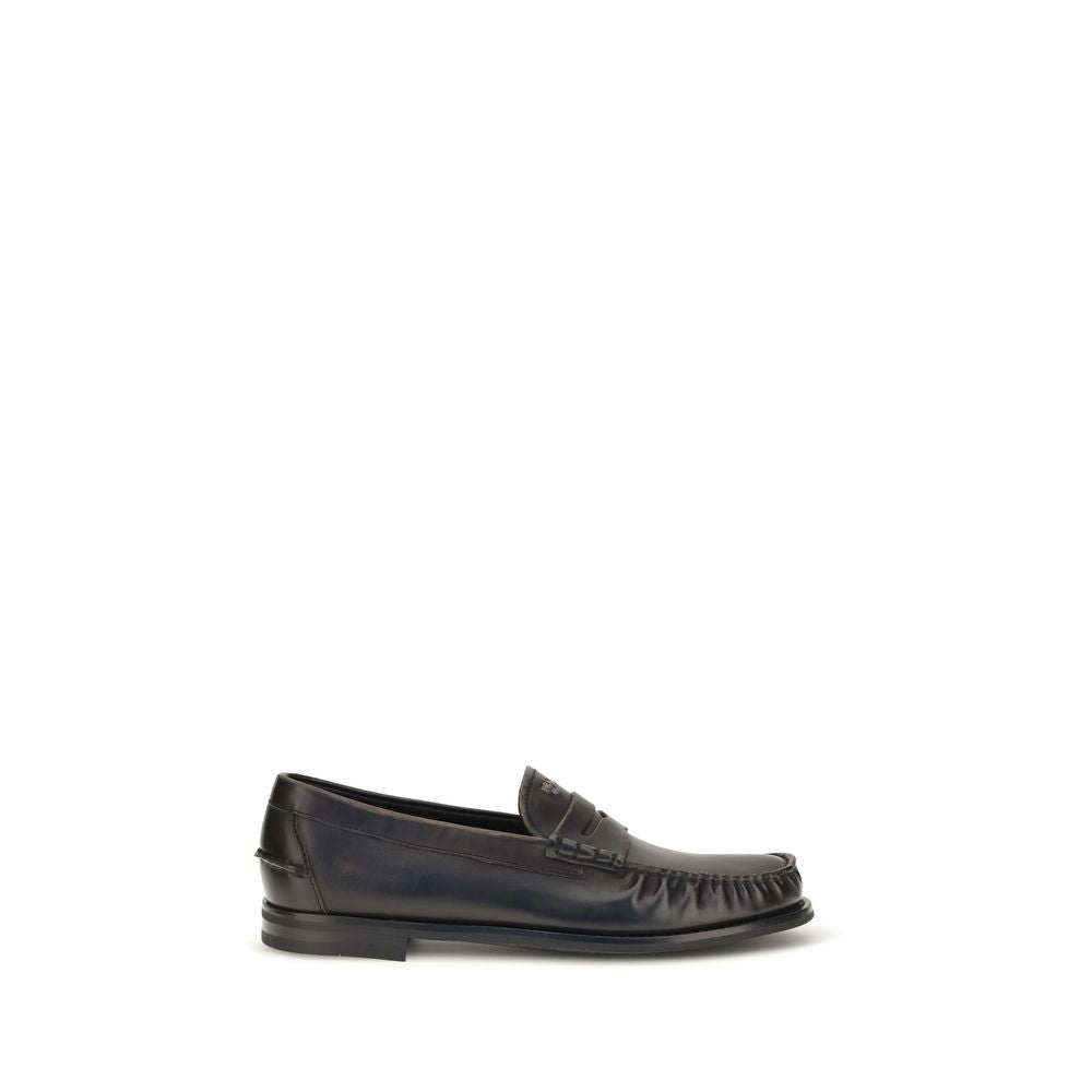 Prada Slip-on-Loafer aus schwarzem Kalbsleder (Bos Taurus)