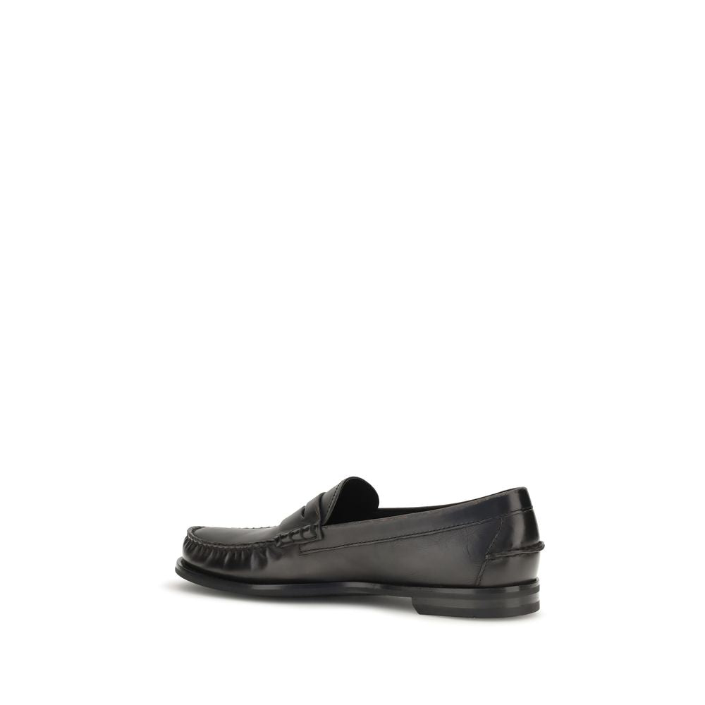 Prada Slip-on-Loafer aus schwarzem Kalbsleder (Bos Taurus)