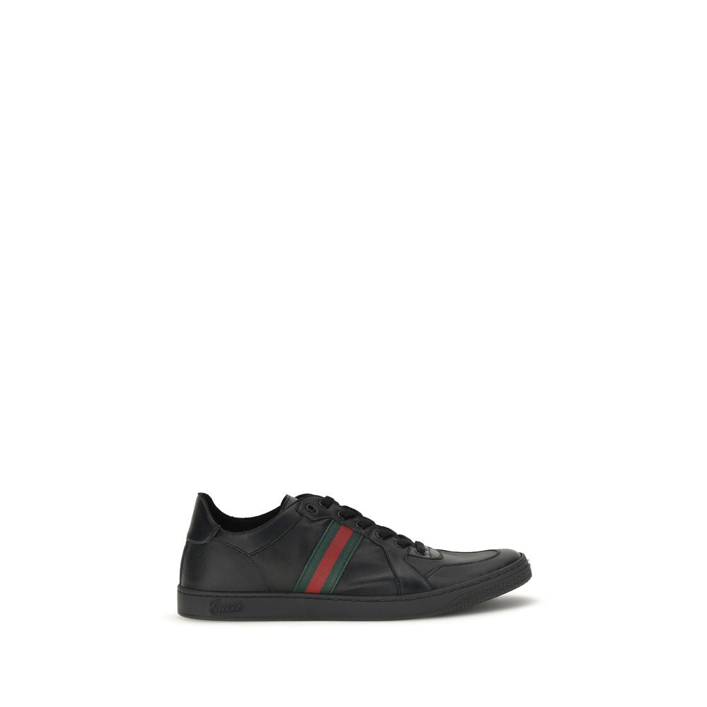 Gucci Schwarze Kalbsleder Bos Taurus Low-Top-Sneaker