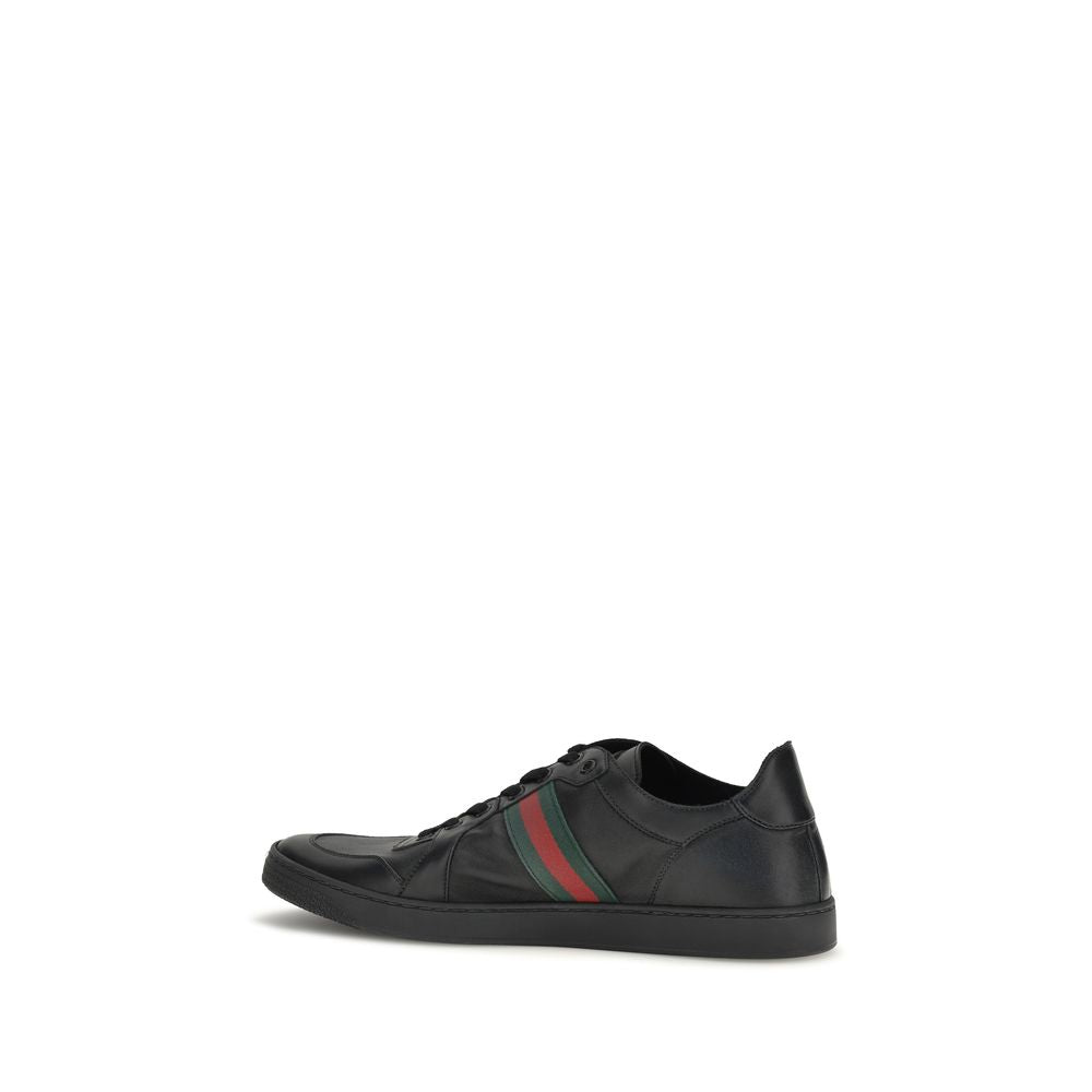 Gucci Schwarze Kalbsleder Bos Taurus Low-Top-Sneaker