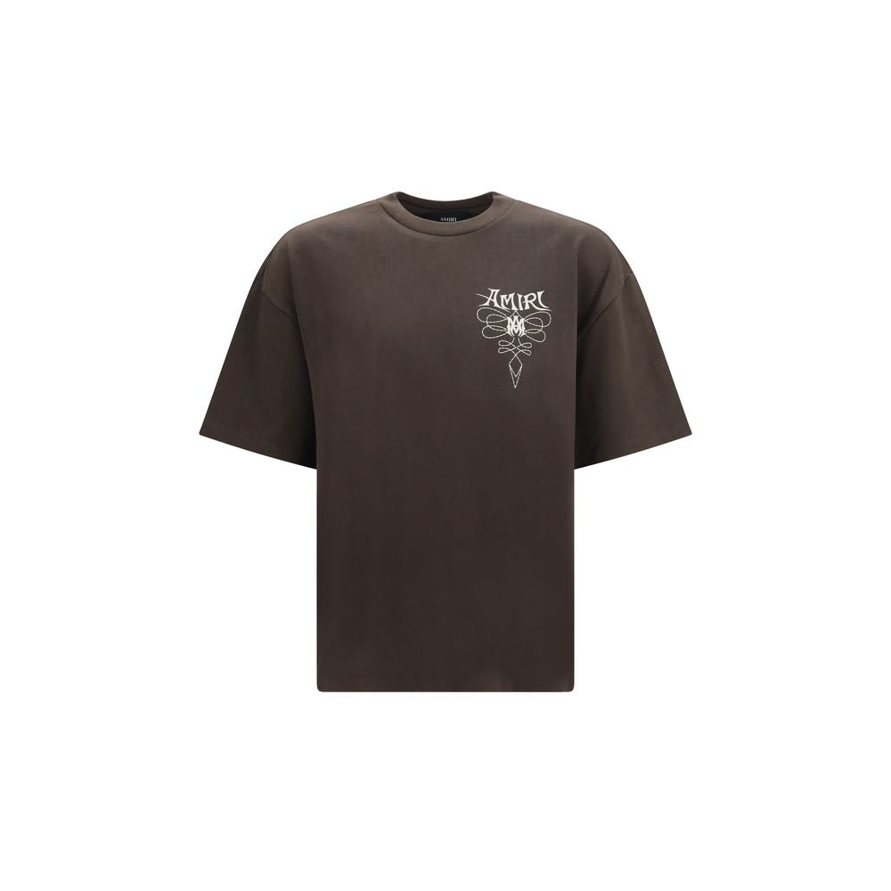 Amiri Baumwoll-T-Shirt in Braun