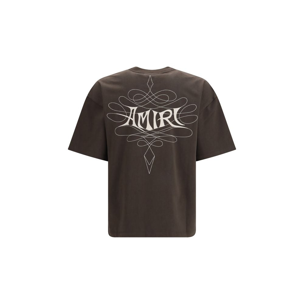 Amiri Baumwoll-T-Shirt in Braun