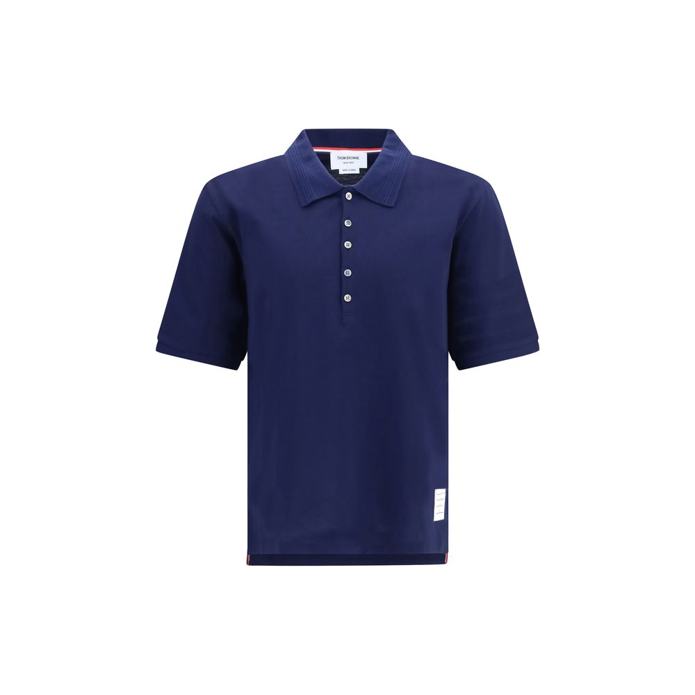 Thom Browne Blaues Baumwoll-Poloshirt