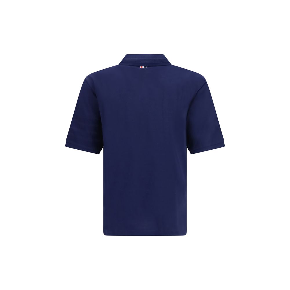 Thom Browne Blaues Baumwoll-Poloshirt