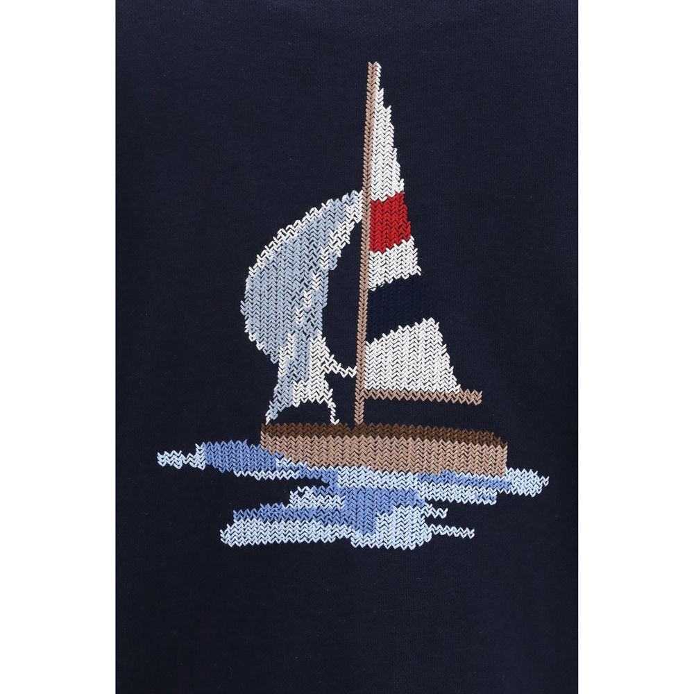 Thom Browne Blauer Strickjacke aus Baumwolle