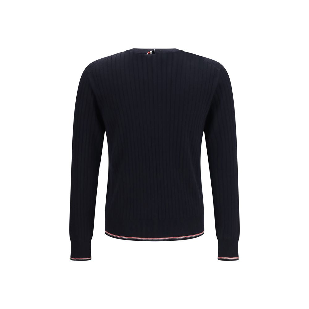 Thom Browne Blaues Woll-Sweatshirt mit Oves-Aries-Motiv