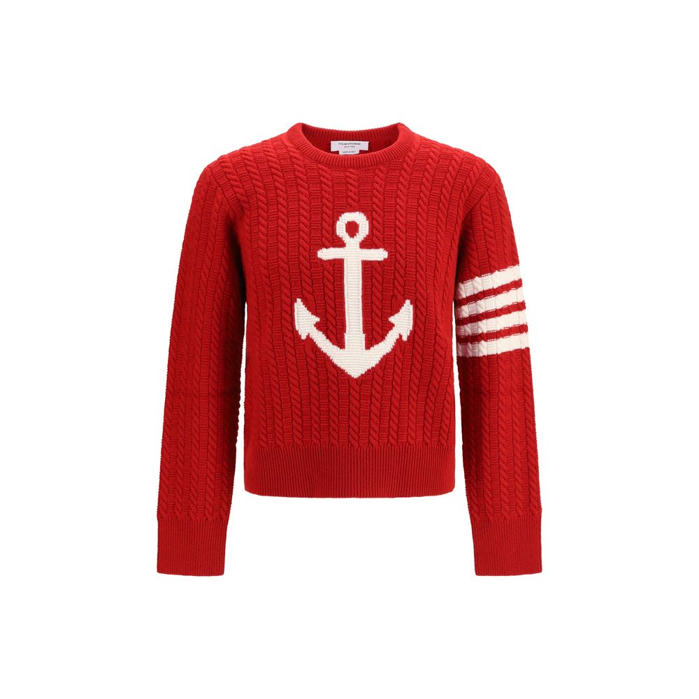 Thom Browne rotes Woll-Oversize-Aries-Sweatshirt